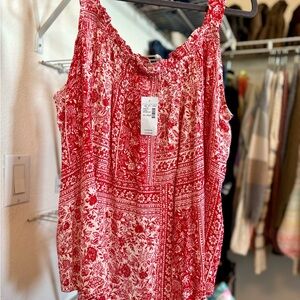 Red flowy maurices tank top new with tags! XXL